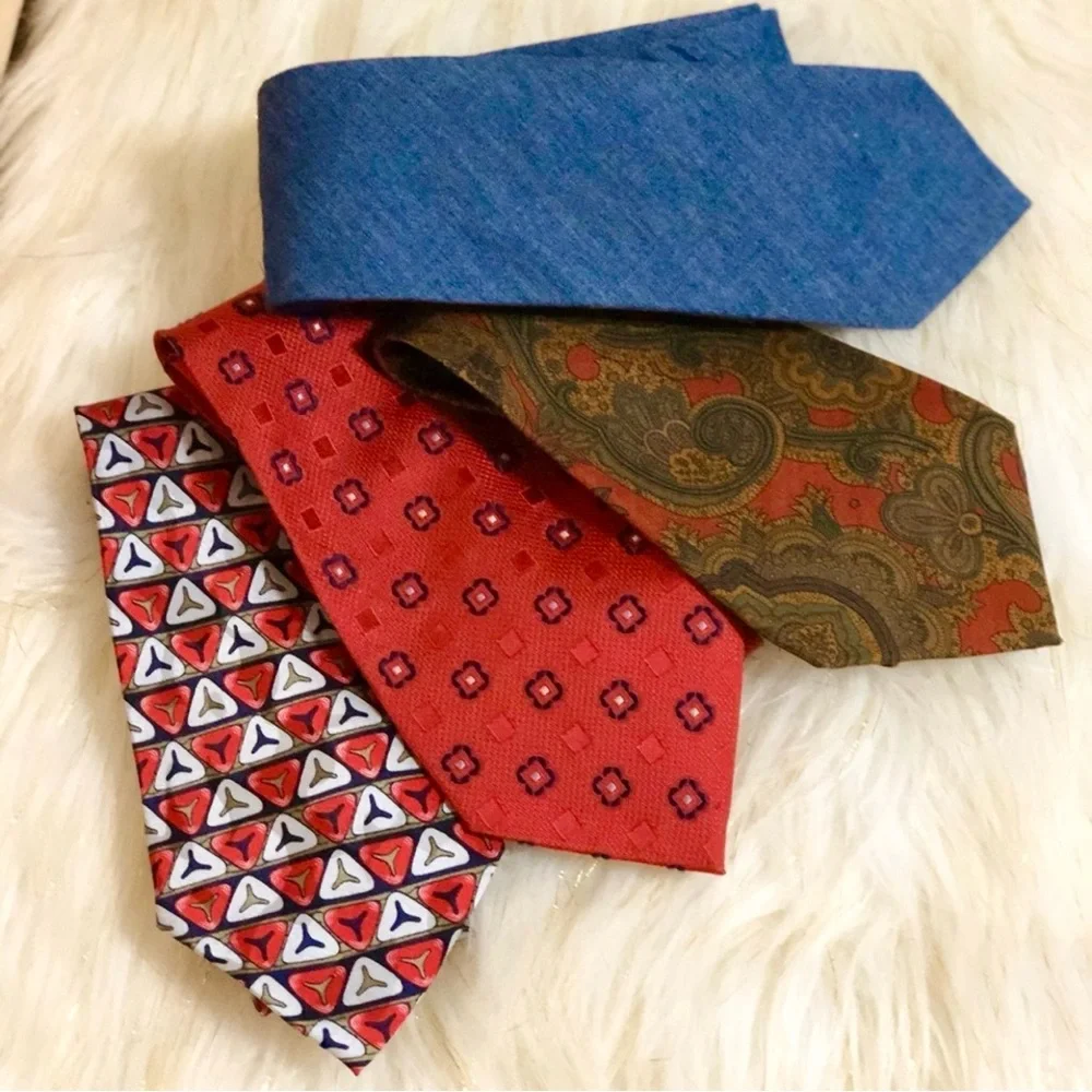 Bundle of 4 pcs Brittany Bay Ron Chereskin Menswear Mixed Neck Ties accessories